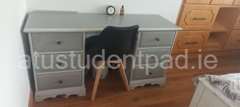 Desk and chair in bedroom 